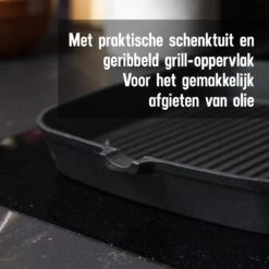Daumonet Auguste Noir Gietijzeren Grillpan - Steakpan Zwart - PFAS & PFOA Vrij - Vierkant Met Schenktuit - 23,5 Cm - 2 Liter - Emaille - Alle Warmtebronnen - Elektrisch - Gas - Halogeen - Inductie - Keramisch 21 Daumonet Auguste Noir Gietijzeren Grillpan - Steakpan Zwart - PFAS & PFOA Vrij - Vierkant Met Schenktuit - 23,5 Cm - 2 Liter - Emaille - Alle Warmtebronnen - Elektrisch - Gas - Halogeen - Inductie - Keramisch -Keukenbenodigdheden 1200x1200 1357