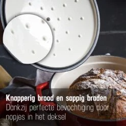 Daumonet Carême Rouge Gietijzeren Braadpan - Sudderpan Kersen Rood - Rond - Ø26 Cm - 4,4 Liter - PFAS & PFOA Vrij - Emaille - Geschikt Voor Alle Warmtebronnen - Elektrisch - Gas - Halogeen - Inductie - Keramisch - Vaatwasserbestendig 14 Daumonet Carême Rouge Gietijzeren Braadpan - Sudderpan Kersen Rood - Rond - Ø26 Cm - 4,4 Liter - PFAS & PFOA Vrij - Emaille - Geschikt Voor Alle Warmtebronnen - Elektrisch - Gas - Halogeen - Inductie - Keramisch - Vaatwasserbestendig -Keukenbenodigdheden 1200x1200 1390