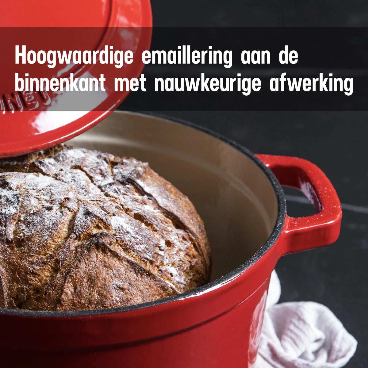 Daumonet Carême Rouge Gietijzeren Braadpan - Sudderpan Kersen Rood - Rond - Ø26 Cm - 4,4 Liter - PFAS & PFOA Vrij - Emaille - Geschikt Voor Alle Warmtebronnen - Elektrisch - Gas - Halogeen - Inductie - Keramisch - Vaatwasserbestendig 11 Daumonet Carême Rouge Gietijzeren Braadpan - Sudderpan Kersen Rood - Rond - Ø26 Cm - 4,4 Liter - PFAS & PFOA Vrij - Emaille - Geschikt Voor Alle Warmtebronnen - Elektrisch - Gas - Halogeen - Inductie - Keramisch - Vaatwasserbestendig - Afbeelding 9