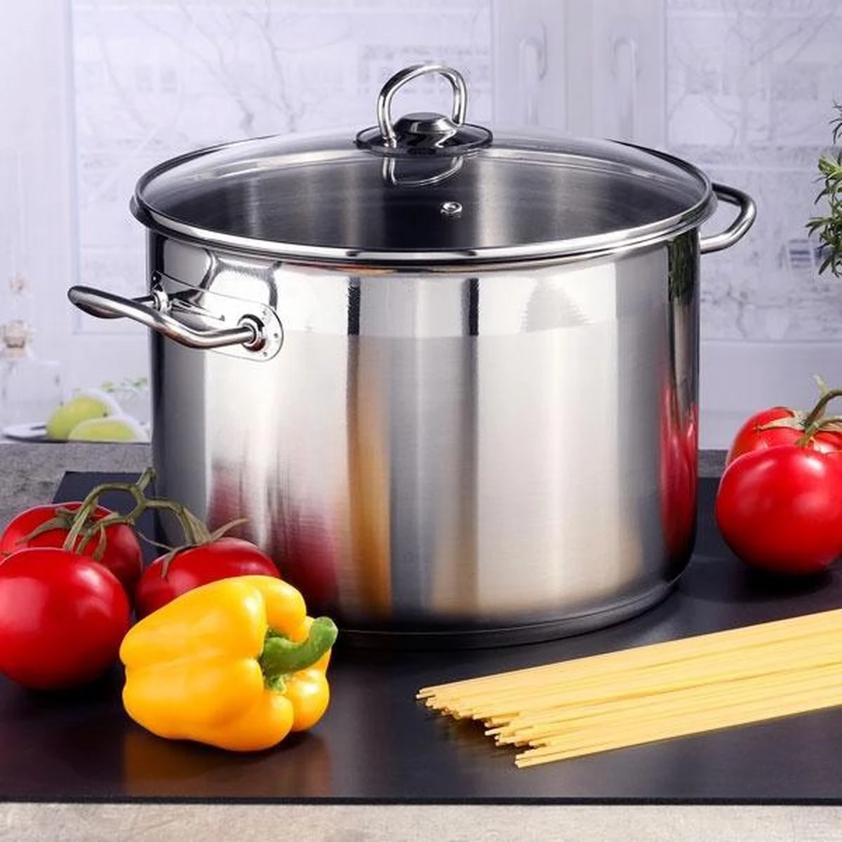 Haushalt Soeppan Met Glazen Deksel - 10 Liter- RVS 5 Haushalt Soeppan Met Glazen Deksel - 10 Liter- RVS - Afbeelding 3