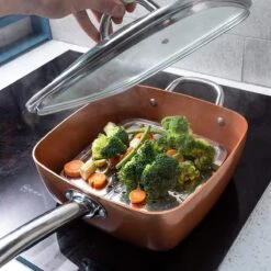 Nuovva Koperen Frituurpan, Met Diepe Zijkanten & Deksel -Keukenbenodigdheden 1200x1200 1526