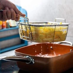 Nuovva Koperen Frituurpan, Met Diepe Zijkanten & Deksel -Keukenbenodigdheden 1200x1200 1530