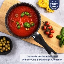 Westinghouse Steelpan Inductie - Ø 18 Cm - Zwart Marmer - Met Deksel - Sauspan 19 Westinghouse Steelpan Inductie - Ø 18 Cm - Zwart Marmer - Met Deksel - Sauspan -Keukenbenodigdheden 1200x1200 1567