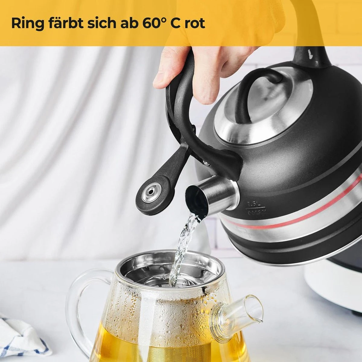 SILBERTHAL - Waterkoker - Alle Soorten Fornuizen, Ook Inductie - RVS - 1,6 Liter - Zwart 4 SILBERTHAL - Waterkoker - Alle Soorten Fornuizen, Ook Inductie - RVS - 1,6 Liter - Zwart - Afbeelding 2