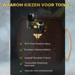 Toivo Moscow Mule Bekers Deluxe 2 Stuks - Zwart - Inclusief RVS Rietjes - 500 Ml - Cocktailglas - Bekers 13 Toivo Moscow Mule Bekers Deluxe 2 Stuks - Zwart - Inclusief RVS Rietjes - 500 Ml - Cocktailglas - Bekers -Keukenbenodigdheden 1200x1200 1740