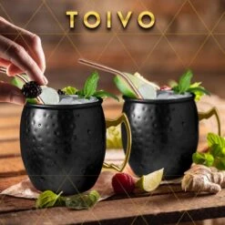 Toivo Moscow Mule Bekers Deluxe 2 Stuks - Zwart - Inclusief RVS Rietjes - 500 Ml - Cocktailglas - Bekers 14 Toivo Moscow Mule Bekers Deluxe 2 Stuks - Zwart - Inclusief RVS Rietjes - 500 Ml - Cocktailglas - Bekers -Keukenbenodigdheden 1200x1200 1741