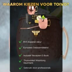 Toivo Moscow Mule Bekers Deluxe 2 Stuks - Brons - 500 Ml - Inclusief RVS Rietjes - Cocktailglas - Bekers 13 Toivo Moscow Mule Bekers Deluxe 2 Stuks - Brons - 500 Ml - Inclusief RVS Rietjes - Cocktailglas - Bekers -Keukenbenodigdheden 1200x1200 1751