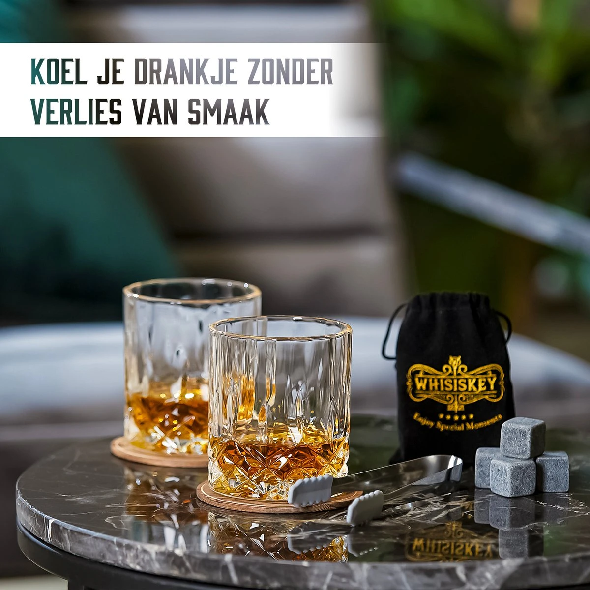 Whisiskey Luxe Whiskey Set - Incl. 2 Whiskey Glazen, 8 Whiskey Stones, 2 Onderzetters, Fluwelen Opbergzak, Opbergbox - Whisky Geschenkdoos - Glas - Herbruikbare IJsblokjes - Cadeau Voor Man & Vrouw 5 Whisiskey Luxe Whiskey Set - Incl. 2 Whiskey Glazen, 8 Whiskey Stones, 2 Onderzetters, Fluwelen Opbergzak, Opbergbox - Whisky Geschenkdoos - Glas - Herbruikbare IJsblokjes - Cadeau Voor Man & Vrouw - Afbeelding 3