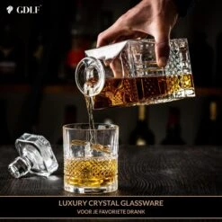 Kristal Superior Whiskey Glazen Set In Luxe Geschenkdoos By GDLF® - Whiskey Set - Hoogwaardig 100% Lood-Vrij Kristal - Made In Europa - Luxe Waterglazen - Gin Tonic Glazen - Cocktailglazen - Likeurglazen - Whisky Glazen - Cadeau Voor Man & Vrouw -Keukenbenodigdheden 1200x1200 1786