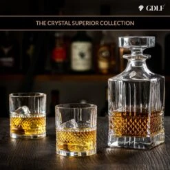 Kristal Superior Whiskey Glazen Set In Luxe Geschenkdoos By GDLF® - Whiskey Set - Hoogwaardig 100% Lood-Vrij Kristal - Made In Europa - Luxe Waterglazen - Gin Tonic Glazen - Cocktailglazen - Likeurglazen - Whisky Glazen - Cadeau Voor Man & Vrouw -Keukenbenodigdheden 1200x1200 1790
