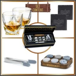 Whisiskey Luxe Whiskey Rocks Set - Whiskey Stones - 6 Stuks - IJstang - Herbruikbare IJsblokjes - Graniet Whiskey Stenen Voor Glazen - Accessoires - IJklontjes Steen - Drank Koeler - Cadeau Voor Man & Vrouw -Keukenbenodigdheden 1200x1200 1809