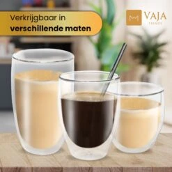Vaja® Koffieglazen Set – Theeglazen Met Lepel – 350 Ml- Dubbelwandig - Cappuccino Glazen – Latte Macchiato Glazen - Theeglas 6 Stuks -Keukenbenodigdheden 1200x1200 1880
