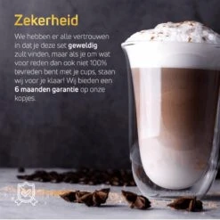 VDN Dubbelwandige Koffieglazen Theeglazen - 300 ML Mokken - Set Van 4 Handgeblazen Cappuccino Latte Macchiato Glazen Dubbelwandig -Keukenbenodigdheden 1200x1200 1925