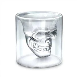 Aretica Shotglaasjes Skull Gift Set Van 4 - Borrelglaasjes - Shot Glaasjes - Vaatwasserbestendige Shotglazen - Shotglas - Drankspel - Glazen Borrelglas - Inhoud 25 Ml - Ø 4.7cm - Transparant