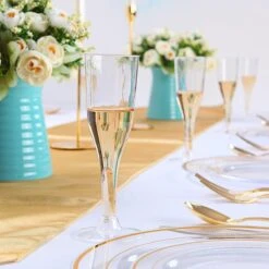 Champagneglazen - 30 Stuk(s) - 135ml - Chique - Plastic - Glazen - Transparant - Kunststof - Kerst Servies -Keukenbenodigdheden 1200x1200 1973