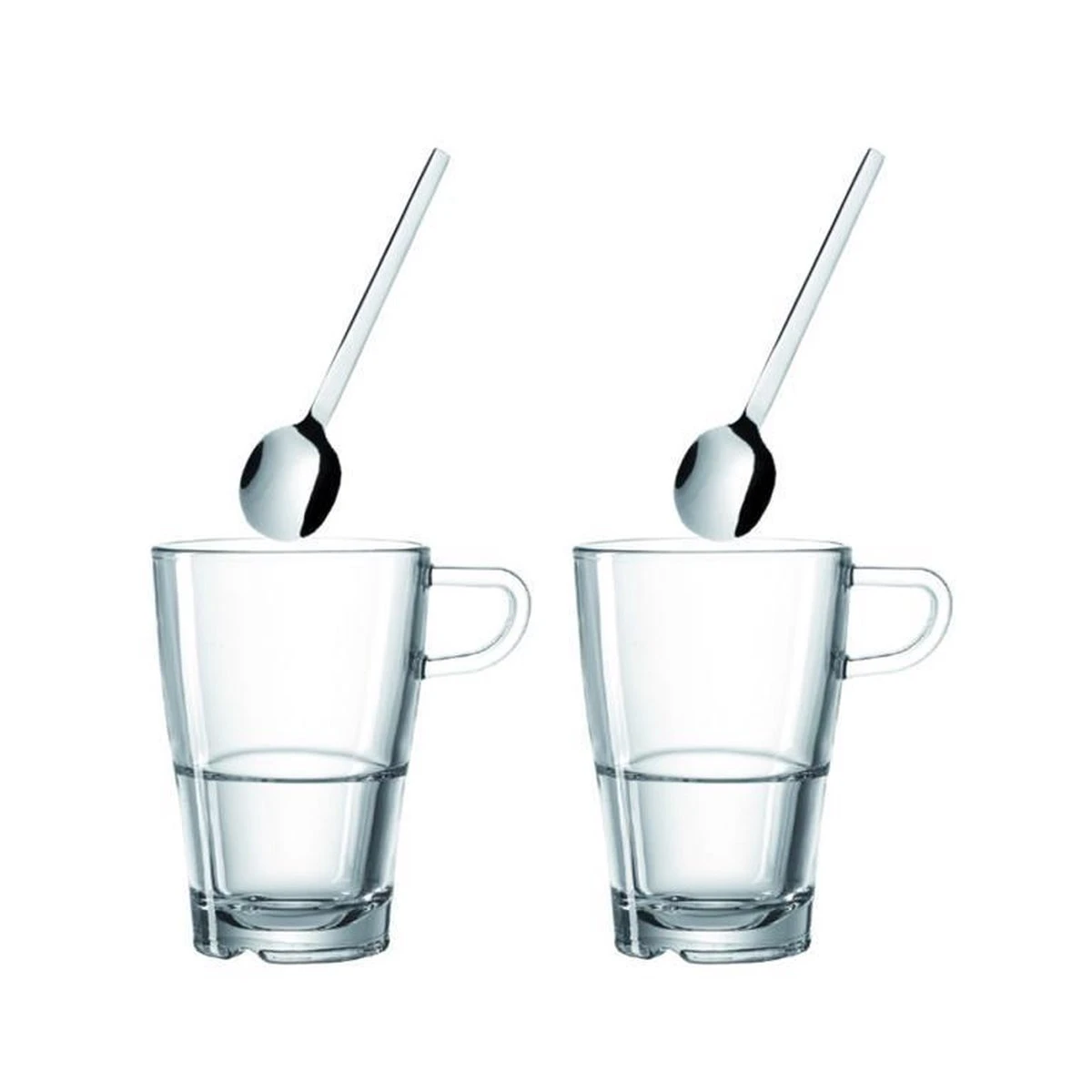 Leonardo Senso Latte Macchiato Glazenset - 4-Delig - 2 Glazen & 2 Lepeltjes 4 Leonardo Senso Latte Macchiato Glazenset - 4-Delig - 2 Glazen & 2 Lepeltjes - Afbeelding 2