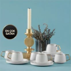 Karaca - Saturn Gold Turkse Koffiekopjes, Mokkakopjes Set - Porselein - Voor 6 Personen, 12-delig, Wit En Goud, 6 Espressokopjes En 6 Schoteltjes - Koffieservies 9 Karaca - Saturn Gold Turkse Koffiekopjes, Mokkakopjes Set - Porselein - Voor 6 Personen, 12-delig, Wit En Goud, 6 Espressokopjes En 6 Schoteltjes - Koffieservies -Keukenbenodigdheden 1200x1200 1992