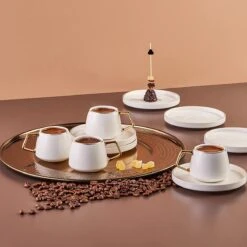 Karaca - Saturn Gold Turkse Koffiekopjes, Mokkakopjes Set - Porselein - Voor 6 Personen, 12-delig, Wit En Goud, 6 Espressokopjes En 6 Schoteltjes - Koffieservies 11 Karaca - Saturn Gold Turkse Koffiekopjes, Mokkakopjes Set - Porselein - Voor 6 Personen, 12-delig, Wit En Goud, 6 Espressokopjes En 6 Schoteltjes - Koffieservies -Keukenbenodigdheden 1200x1200 1993
