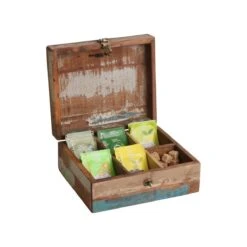 Raw Materials Scrapwood Theedoos – 6 Vakken – Gerecycled Hout -Keukenbenodigdheden 1200x1200 2013
