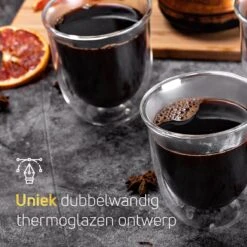 Dubbelwandige ESPRESSO Glazen Van Borosilicaat - Warme En Koude Dranken Kopjes - 70 ML - Set Van 6 -Keukenbenodigdheden 1200x1200 263