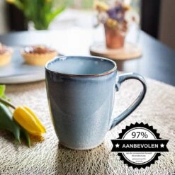 Koffiekopjes - Cappuccino Kop - Theemok - Koffiebeker - Blauw - 320ml - Set Van 6 -Keukenbenodigdheden 1200x1200 277