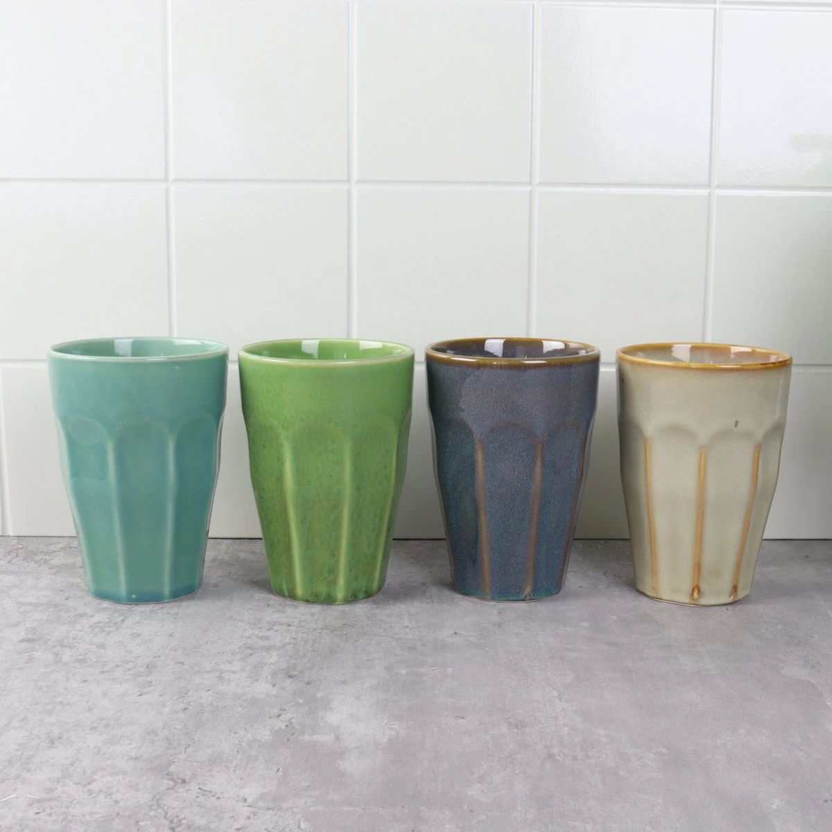 Orange85 Cappuccino Mokken - Latte Macchiato Glazen - 330 Ml - Hittebestendig - Set Van 4 - Porselein - Multicolor - Cappuccino Glazen - Cappuccino Kopjes 6 Orange85 Cappuccino Mokken - Latte Macchiato Glazen - 330 Ml - Hittebestendig - Set Van 4 - Porselein - Multicolor - Cappuccino Glazen - Cappuccino Kopjes - Afbeelding 4