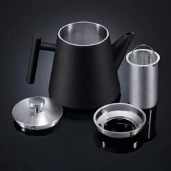 Silberthal - Theepot Met Filter - 1 L - RVS Dubbelwandig - Zwart - Cadeau -Keukenbenodigdheden 1200x1200 373