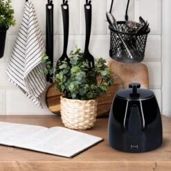 Vaja® Theepot Juliette Met Filter - Dubbelwandig -Theekan 1.0L - Glimmend Zwart -Keukenbenodigdheden 1200x1200 378