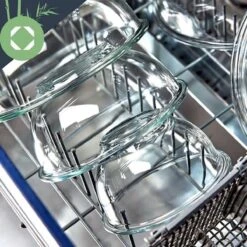 Klarstein Glazen Serveerschaal Met Bamboe Deksel - Afwasmachinebestendig - Veelzijdig Inzetbaar -Keukenbenodigdheden 1200x1200 553