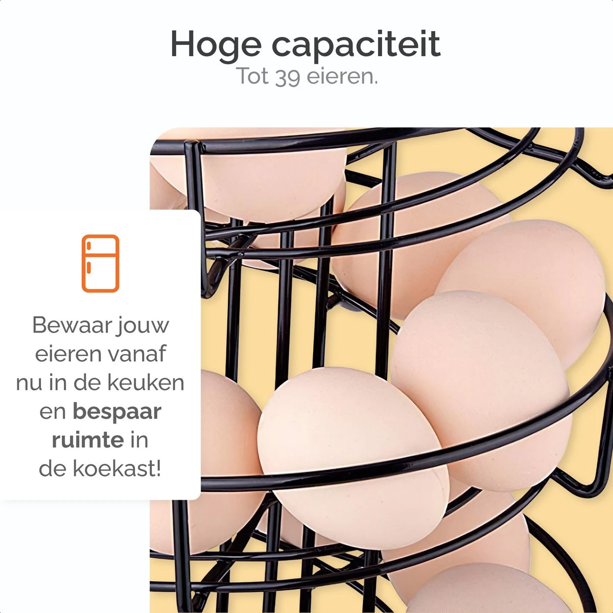 Goliving Eierrek - Eierhouder - Eiermand - Eieren Bewaren - Draaibaar - Ruimtebesparend - RVS - Zwart 5 Goliving Eierrek - Eierhouder - Eiermand - Eieren Bewaren - Draaibaar - Ruimtebesparend - RVS - Zwart - Afbeelding 3