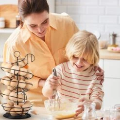 Eiermand – Eierrek – Eierhouder – Eieren – Zwart - Pasen - Tot 40 Eieren - 360° - BAULK® -Keukenbenodigdheden 1200x1200 598