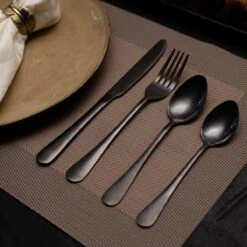 OEC Kitchen Bestekset 36-delig - Zwart - 6 Persoons - Steakmessen - Messen - Vorken - Lepels - RVS -Keukenbenodigdheden 1200x1200 650