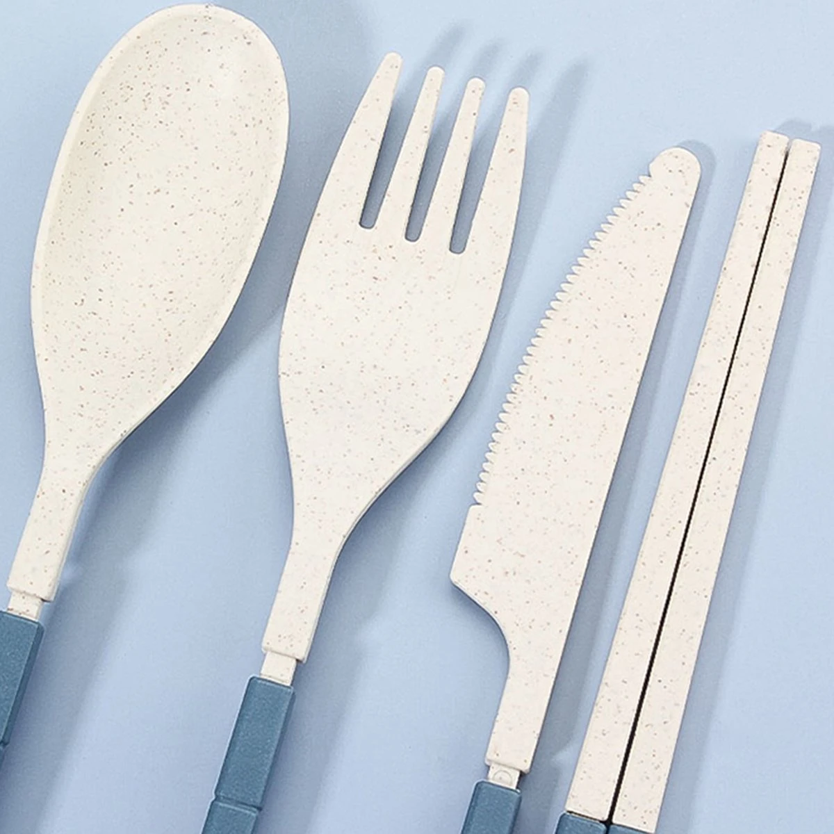 Reisbestek - 5-delig Blauw - Meeneembestek - Bestek To Go 4 Reisbestek - 5-delig Blauw - Meeneembestek - Bestek To Go - Afbeelding 2