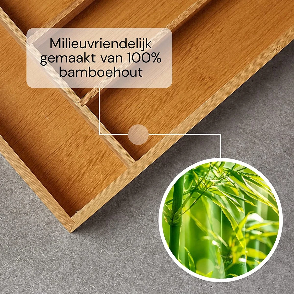 SCHOBERG Houten Bestekbak 34 Cm X 25 Cm X 5 Cm | Bamboe Enkele Keuken Bestekbak | Universele Bestekbak 6 SCHOBERG Houten Bestekbak 34 Cm X 25 Cm X 5 Cm | Bamboe Enkele Keuken Bestekbak | Universele Bestekbak - Afbeelding 4