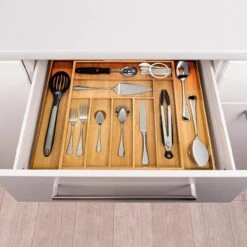 ACAZA Uitschuifbare Bestekbak In Bamboe Hout, Besteklade Met 7 Tot 9 Vakken, Ladeverdeler, Opbergbak, Bestekcassette, Verstelbaar 17 ACAZA Uitschuifbare Bestekbak In Bamboe Hout, Besteklade Met 7 Tot 9 Vakken, Ladeverdeler, Opbergbak, Bestekcassette, Verstelbaar -Keukenbenodigdheden 1200x1200 757