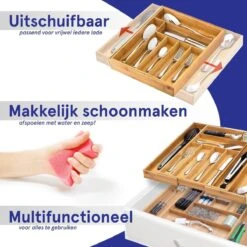 ACAZA Uitschuifbare Bestekbak In Bamboe Hout, Besteklade Met 7 Tot 9 Vakken, Ladeverdeler, Opbergbak, Bestekcassette, Verstelbaar 19 ACAZA Uitschuifbare Bestekbak In Bamboe Hout, Besteklade Met 7 Tot 9 Vakken, Ladeverdeler, Opbergbak, Bestekcassette, Verstelbaar -Keukenbenodigdheden 1200x1200 759