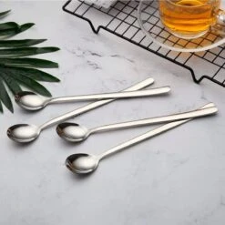 House Of Husk Latte Macchiato Lepels Set - Lange Theelepels - Koffielepels - Longdrinklepels - Sorbetlepels - Barlepel - RVS - 6 Stuks - 20CM - Zilver -Keukenbenodigdheden 1200x1200 814