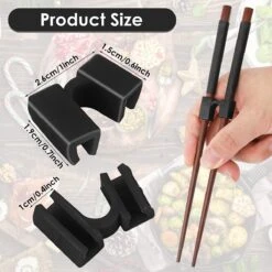Merkloos 5 Stuks Handige Eetstokjes Houder - Sushi Servies - Herbruikbare Stokjes - Duurzaam - Chopstick Trainers Hulpstuk - Zwart Chopsticks Helper Kinderen -Keukenbenodigdheden 1200x1200 882