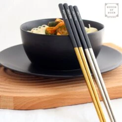House Of Husk Chopsticks Set - Koreaanse Eetstokjes - Vaatwasserbestendig - RVS - 5 Paar - Duo Tone - Zwart Zilver -Keukenbenodigdheden 1200x1200 892