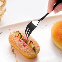 House Of Husk® Gebaksvorkjes - Dessertvorken - Taartvorkjes - Cocktailvorken - Klein Vorkjes - 12 Stuks - RVS - Zwart -Keukenbenodigdheden 1200x1200 918