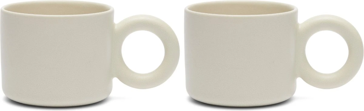 Riviera Maison Mokken Set Met Oor Marseille Mug 260 ML - Keramiek - Wit - 2 Stuks 4 Riviera Maison Mokken Set Met Oor Marseille Mug 260 ML - Keramiek - Wit - 2 Stuks - Afbeelding 2