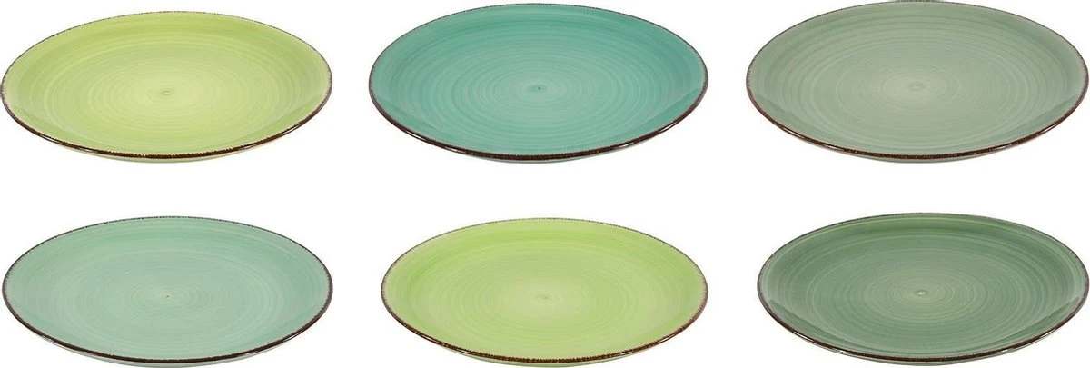 Studio Tavola Dinerborden Summer Green ø 26.5 Cm - 6 Stuks 3 Studio Tavola Dinerborden Summer Green ø 26.5 Cm - 6 Stuks