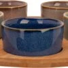 Cosy & Trendy Serveerplank Bamboe Dia 25 Cm Met 5x Luxe Hapjes/saus/tapas Schaaltjes -Keukenbenodigdheden 1200x451