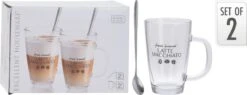 Excellent Houseware Set Van 2x Latte Macchiato Glazen Inclusief Lepels 300 Ml - Koffie Glazen - Cappuccino Glazen -Keukenbenodigdheden 1200x463 1