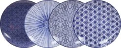 Tokyo Design Studio | Nippon Blue | Set Van 4 Borden Ø 25,7 Cm | Porselein