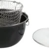 Frituurpan Emaille Met Glazen Deksel En Korf - Ø 26cm - Zwart -Keukenbenodigdheden 1200x502