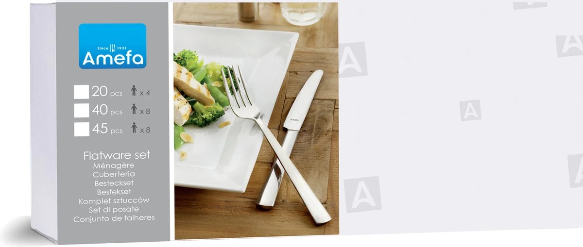 Amefa Moderno - 32 Delige Bestekset- 8 Persoons 4 Amefa Moderno - 32 Delige Bestekset- 8 Persoons - Afbeelding 2