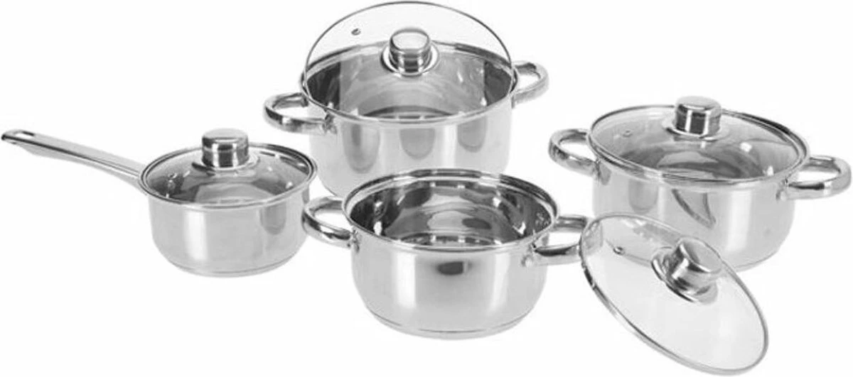 Excellent Houseware Pannenset RVS 8 Delig - 6 Excellent Houseware Pannenset RVS 8 Delig - - Afbeelding 4