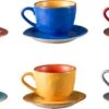 Vivi Oggi - Koffiekopjes Set Van 6 - Ø 9cm - Cappuccino - Kop En Schotel - 150 Ml - Italië -Keukenbenodigdheden 1200x570
