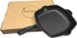 Koock Amsterdam® Grillpan - Geëmailleerd Gietijzer - Geschikt Voor Alle Warmtebronnen - Mat Blauw -Keukenbenodigdheden 1200x602 4